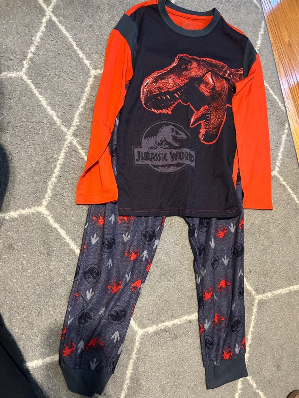 Jurassic World Boys' Black & Red Dino Pajama Set